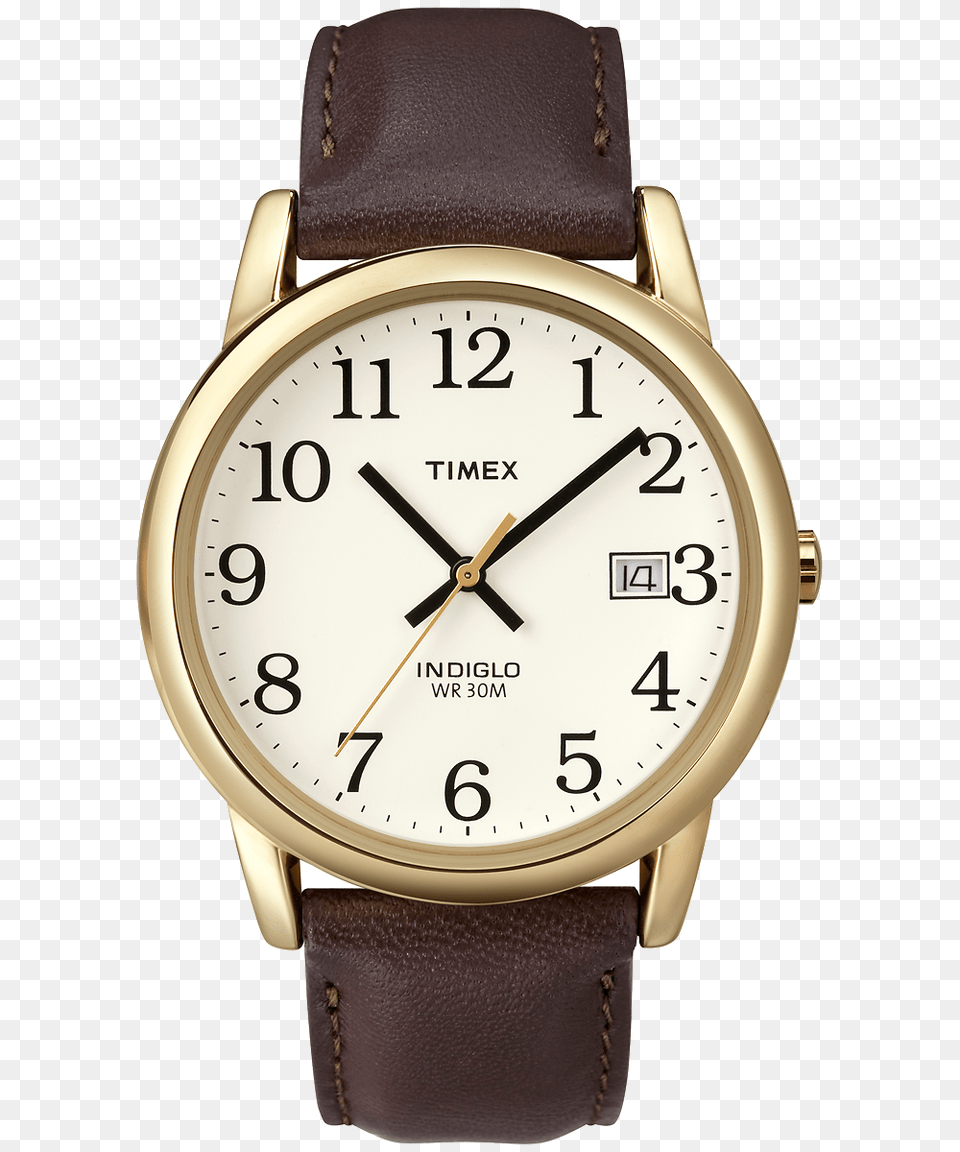 Easy Reader Leather Watch With Date Timex, Arm, Body Part, Person, Wristwatch Png