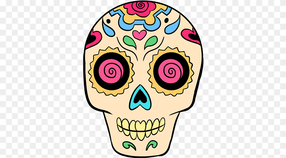 Easy Sugar Skull Drawing At Getdrawings Sugar Skull Small, Face, Head, Person, Baby Png