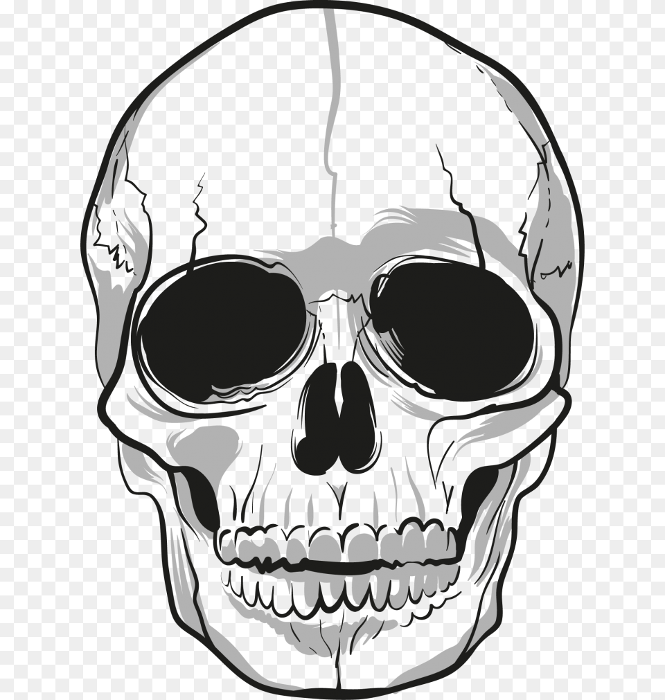 Easy To Draw Skulls Step, Stencil, Person, Head Free Transparent Png