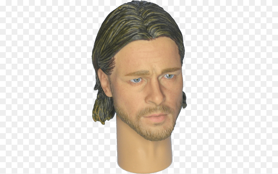 Easy U0026 Simple Zombie Survivor Zeke Headsculpt Brad Pitt Likeness Man, Face, Head, Person, Adult Free Png