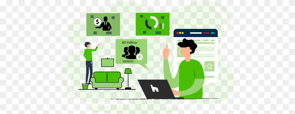 Easy Way To Sell Illustration, Green, Laptop, Computer, Electronics Free Png Download