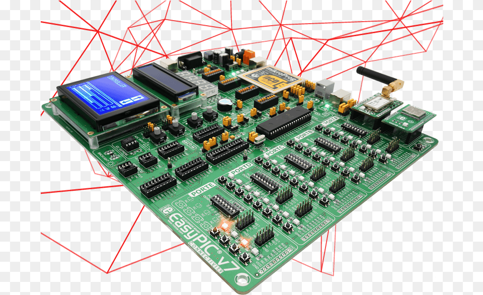 Easypic V7 Avr Development Board, Electronics, Hardware, Computer Hardware, Printed Circuit Board Free Png