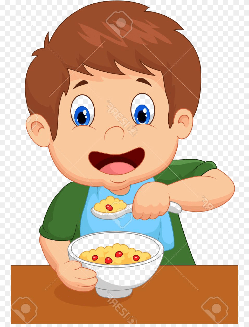 Eat Breakfast Clip Art Child Eating Breakfast Clipart, Photography, Cutlery, Baby, Bowl Free Png
