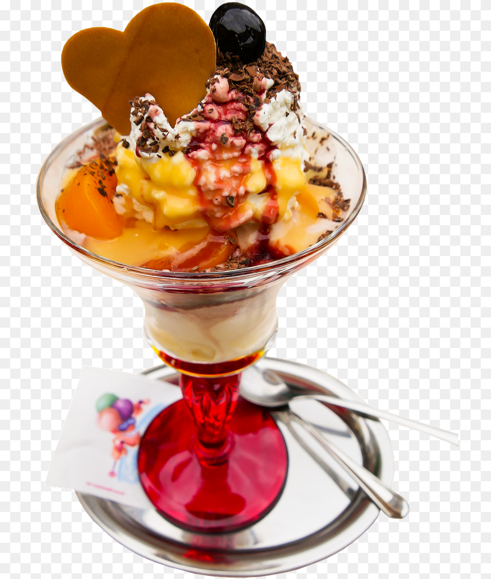 Eat Food Ice Picture Peach Ice Cream Parfaits, Dessert, Ice Cream, Sundae Free Png Download