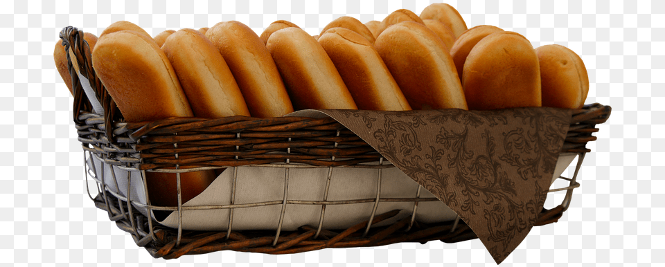 Eat Food Roll Breadbasket Breakfast Isolated Hot Dog Bun, Bread, Hot Dog Free Transparent Png