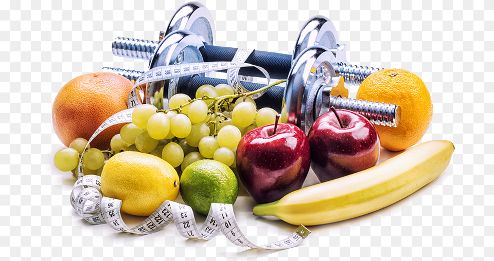 Eat Fruits And Vegetables Dumbells And Fruit, Apple, Plant, Produce, Food Png
