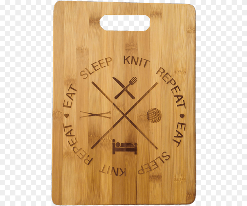 Eat Knit Sleep Repeat Bamboo Cutting Board Plywood, Wood Free Transparent Png