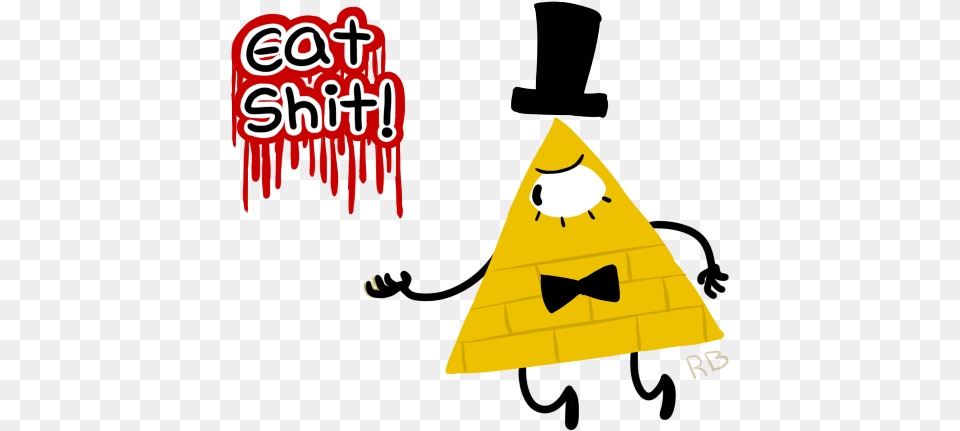 Eat Shit Bill Cipher By Kingmicool D7vwqip Bill Cipher And Doofenshmirtz, Triangle Free Transparent Png