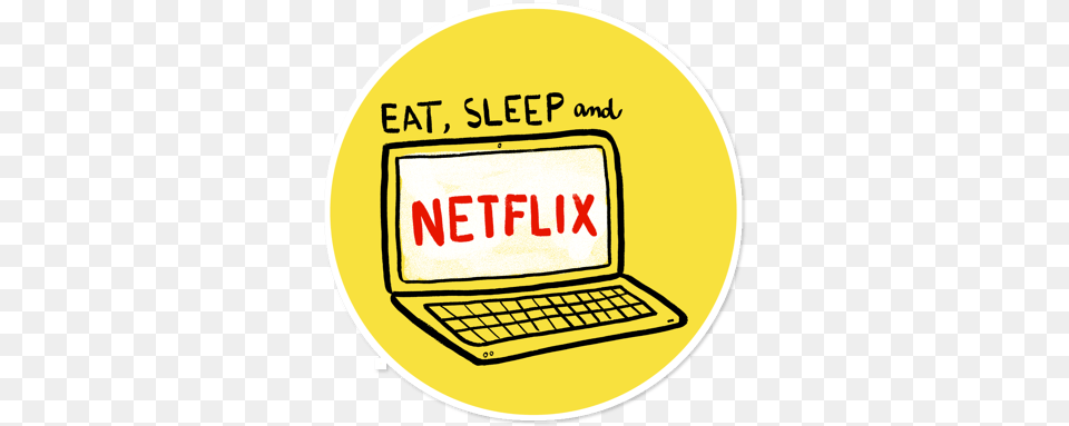 Eat Sleep And Netflix Seriesonnetflix Print Stickers Adesivos Amarelo, Computer, Electronics, Laptop, Pc Png Image