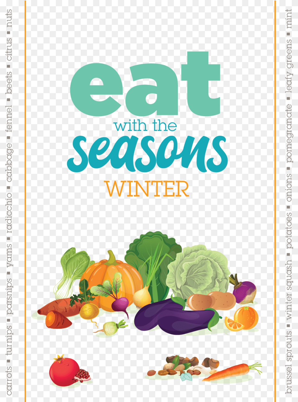 Eat With The Seasons Winter, Advertisement, Poster, Food, Produce Free Png Download