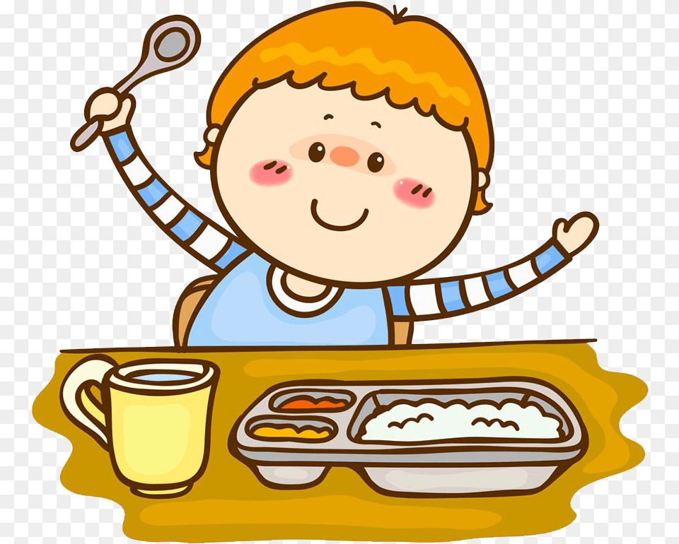 Eating Boy Cartoon, Cutlery, Spoon, Fork, Person Free Transparent Png