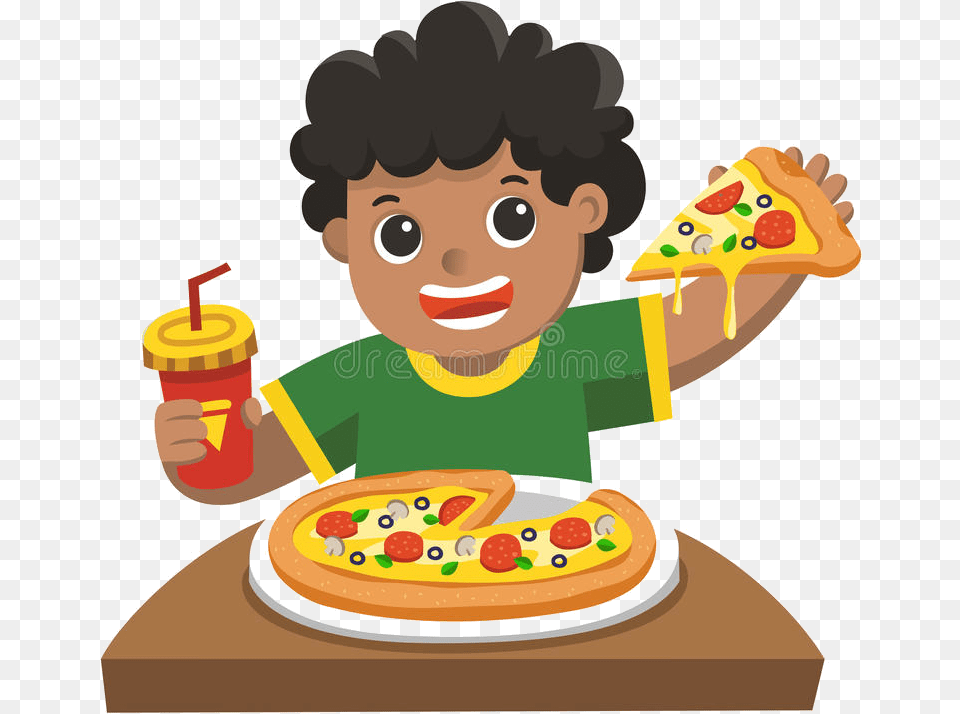 Eating Clipart Person Pizza Graphics Illustrations People Eating Pizza Clipart, Food, Baby, Face, Head Free Transparent Png