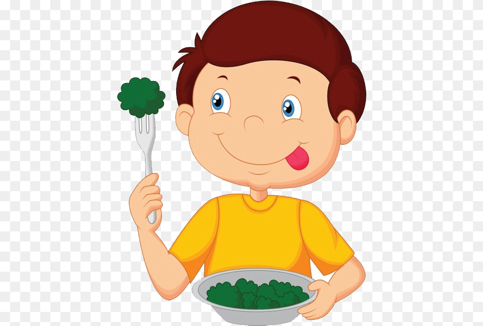 Eating Eat Clipart Child Food Cartoon Boy Transparent Boy Eating Eating Cartoon, Cutlery, Fork, Baby, Person Free Png Download