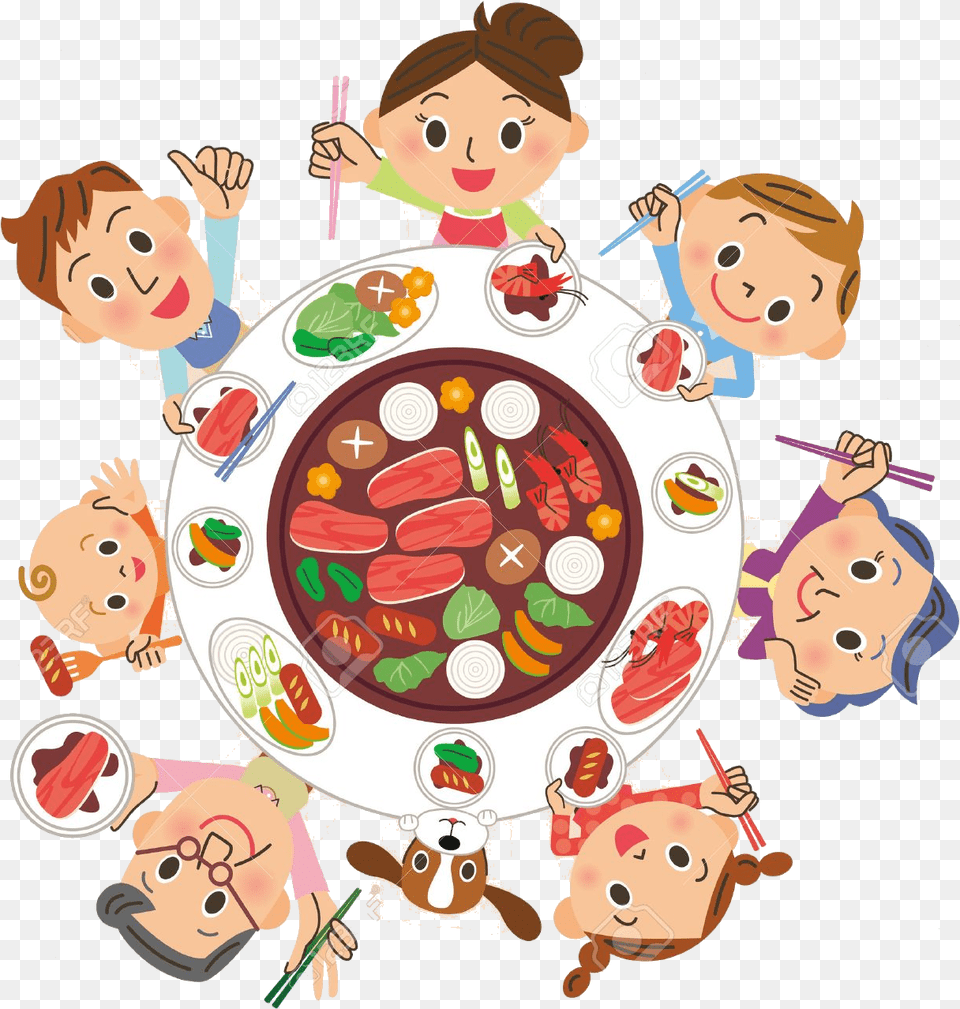 Eating Family Clipart Clip Art Transparent Family Clipart Transparent Sticker, Meal, Lunch, Dish, Food Free Png