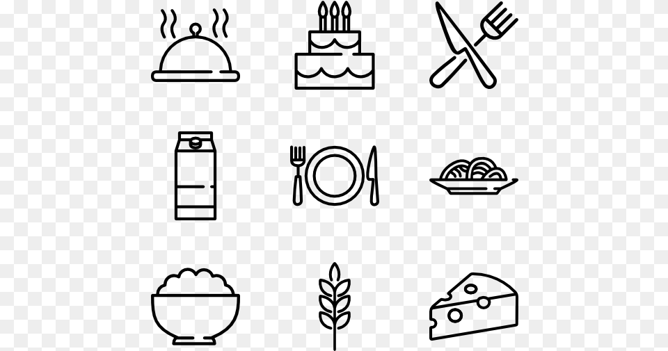 Eating Learning Icons, Gray Png