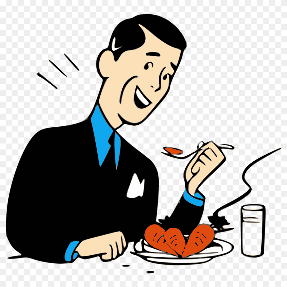 Eating Picture Vector Clipart, Cutlery, Fork, Adult, Male Png Image
