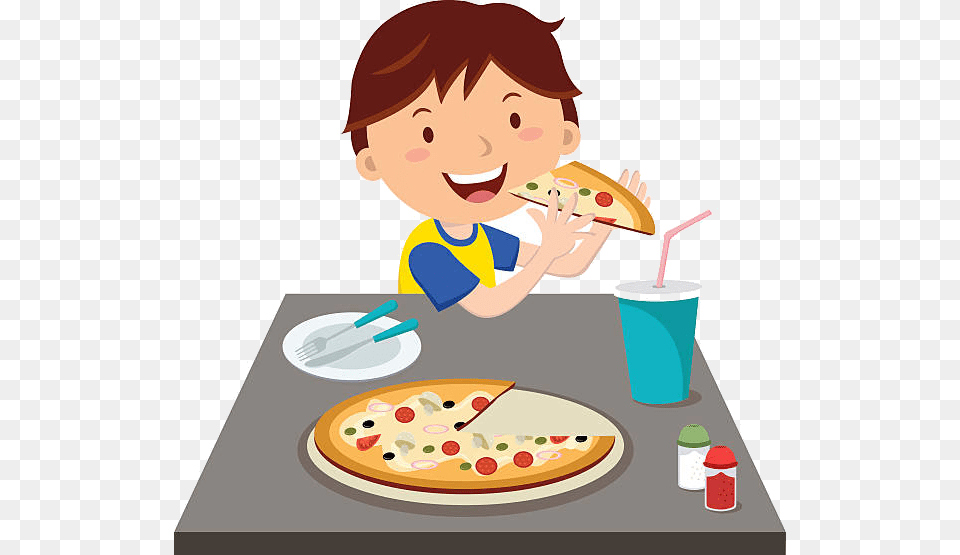 Eating Pizza Clipart Eating Pizza Clip Art, Cutlery, Meal, Lunch, Food Png