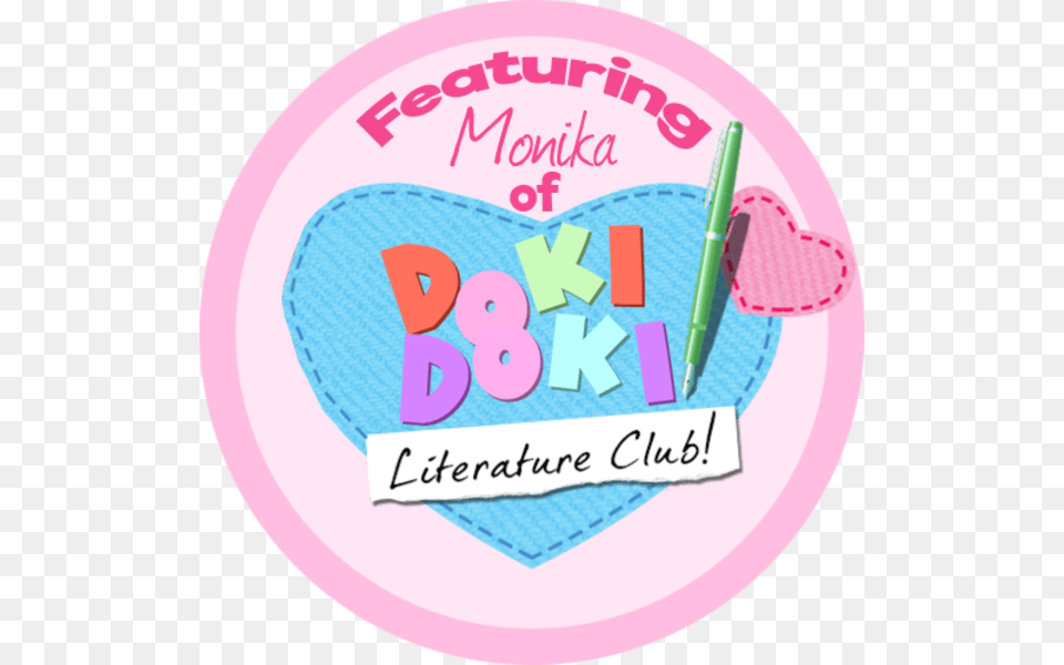 Eatu Monika Of Literature Club Doki Doki Literature Dokidoki Literature Club Logo, Pen, Birthday Cake, Cake, Cream Png