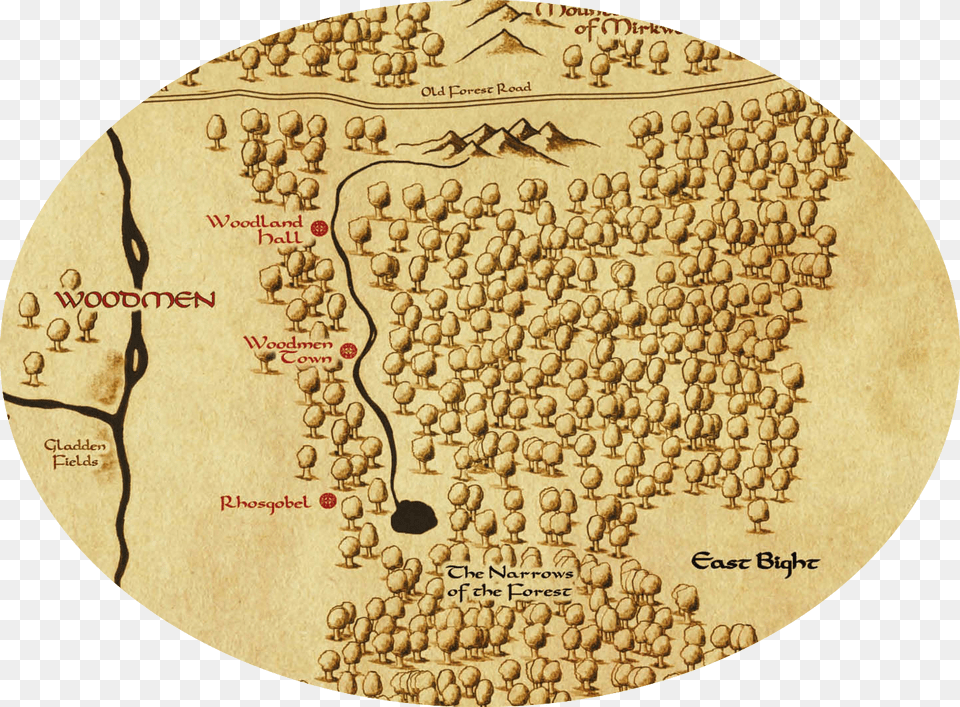 Eaves Of Mirkwood Player Map, Gold, Animal, Bird Free Png Download