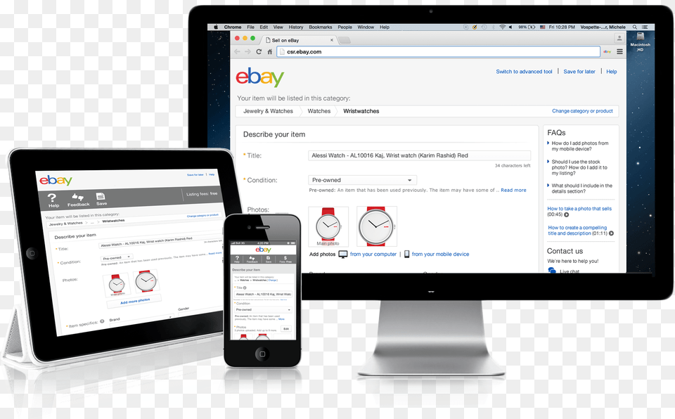 Ebay Consumer Toconsumer Listing Flow Technology Applications, Computer, Electronics, Phone, Tablet Computer Free Transparent Png