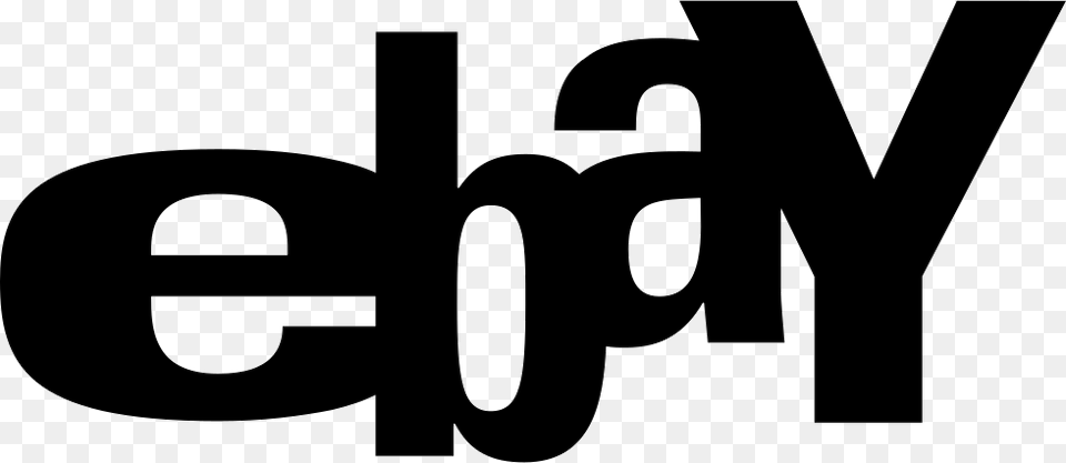 Ebay Logo Black And White Ebay, Text, Device, Grass, Lawn Free Png Download