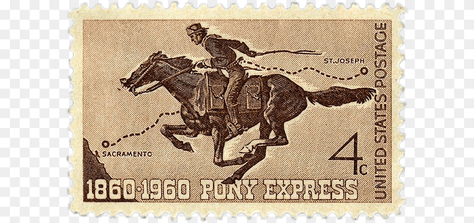 Ebay Pony Express Stamp, Postage Stamp, Baby, Person, Animal Free Png Download