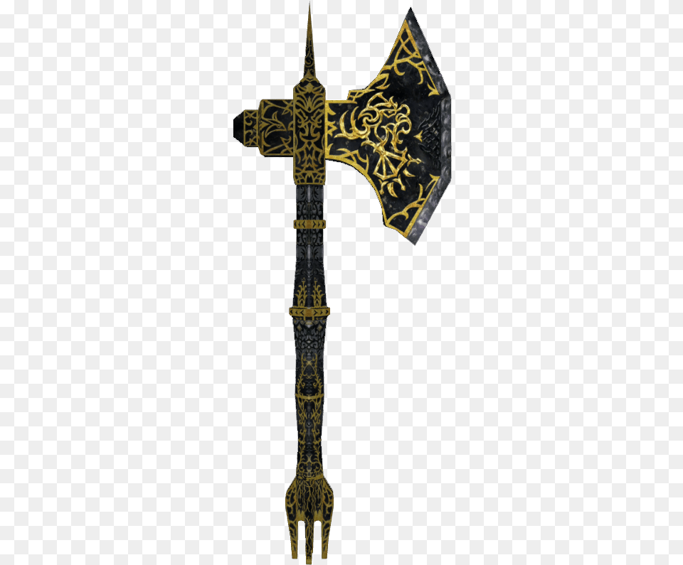 Ebony War Axe Oblivion Ebony Dagger, Weapon, Cross, Symbol, Device Free Transparent Png