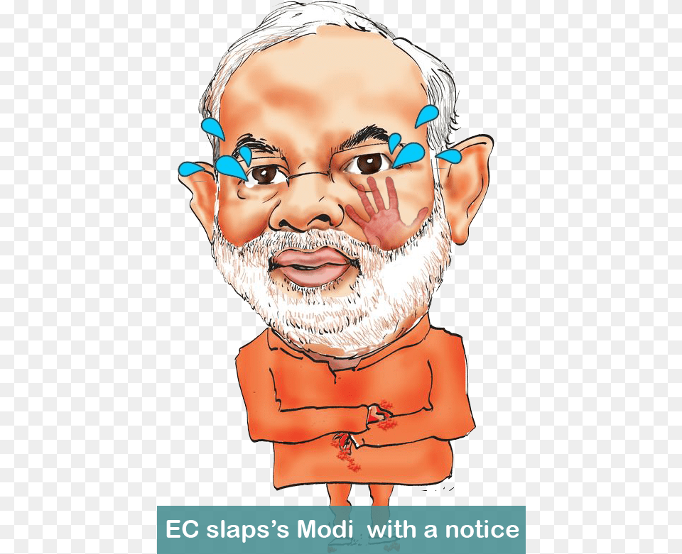 Ec Slap Modi With Notice Cartoon Face Of Modi, Head, Person, Baby, Photography Free Transparent Png