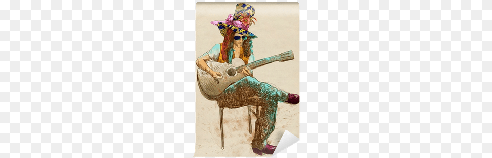 Eccentric With A Colored Hat Eccentric Person Drawing, Clothing, Woman, Adult, Female Free Transparent Png