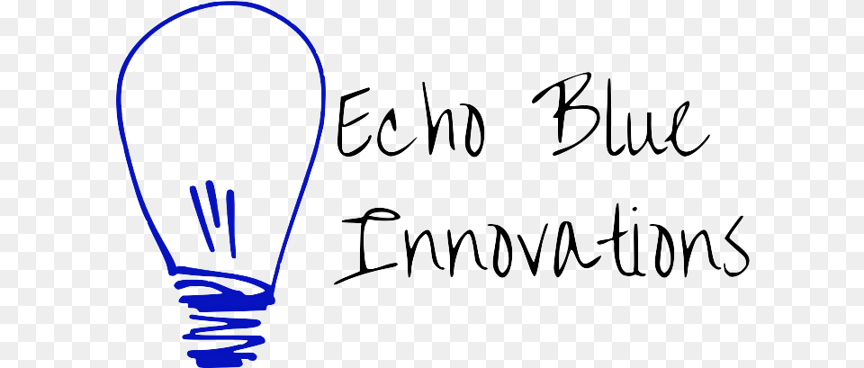 Echo Blue Innovations Logo Calligraphy, Light, Lightbulb Free Png Download