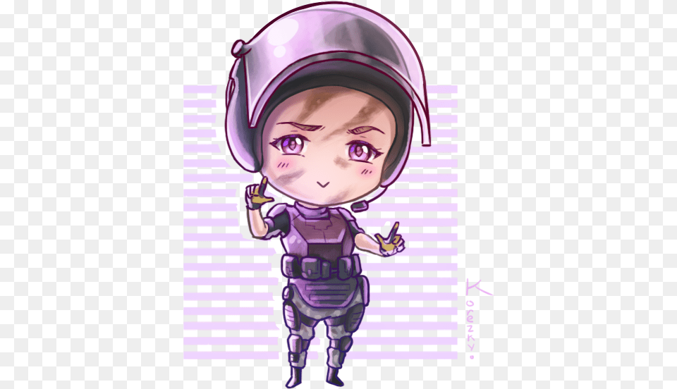 Echo Drawing Rainbow Six Siege Rainbow Six Siege Mira Chibi, Book, Comics, Publication, Purple Free Png