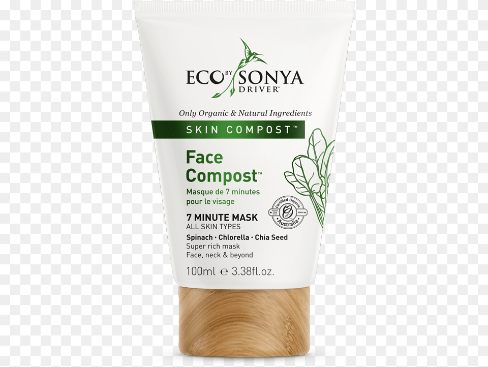 Eco By Sonya Face Compost 7 Minute Mask Mask, Bottle, Cosmetics, Sunscreen, Lotion Png