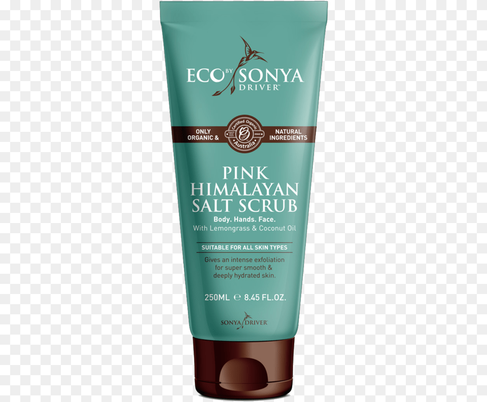 Eco By Sonya Pink Himalayan Salt Scrub, Bottle, Cosmetics, Sunscreen, Lotion Png