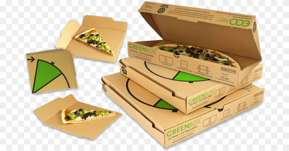 Eco Friendly Pizza Box, Food, Lunch, Meal, Cardboard Png Image
