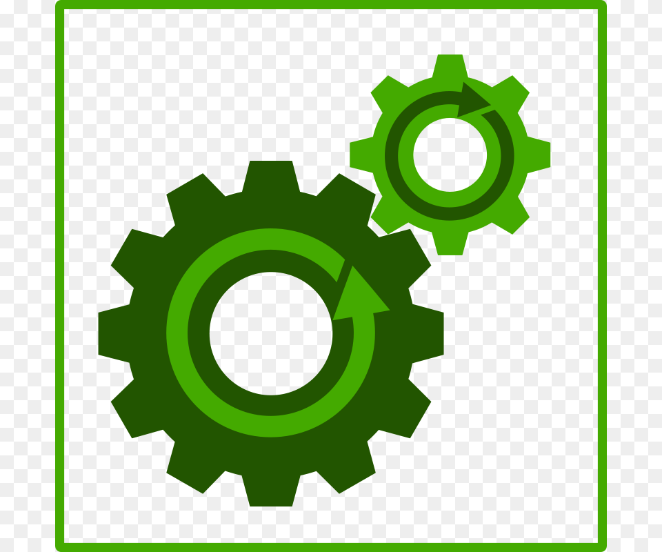 Eco Green Recyling Work Icon, Machine, Gear Png