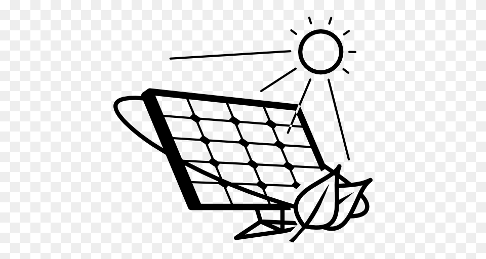 Eco Solar Panel Under Bright Sun, Stencil, Device, Grass, Lawn Free Png