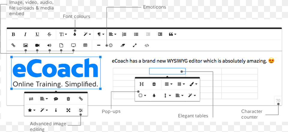 Ecoach Has A New Wysiwyg Text Editor And Not Only Is Computer Program, Page, Number, Symbol Png