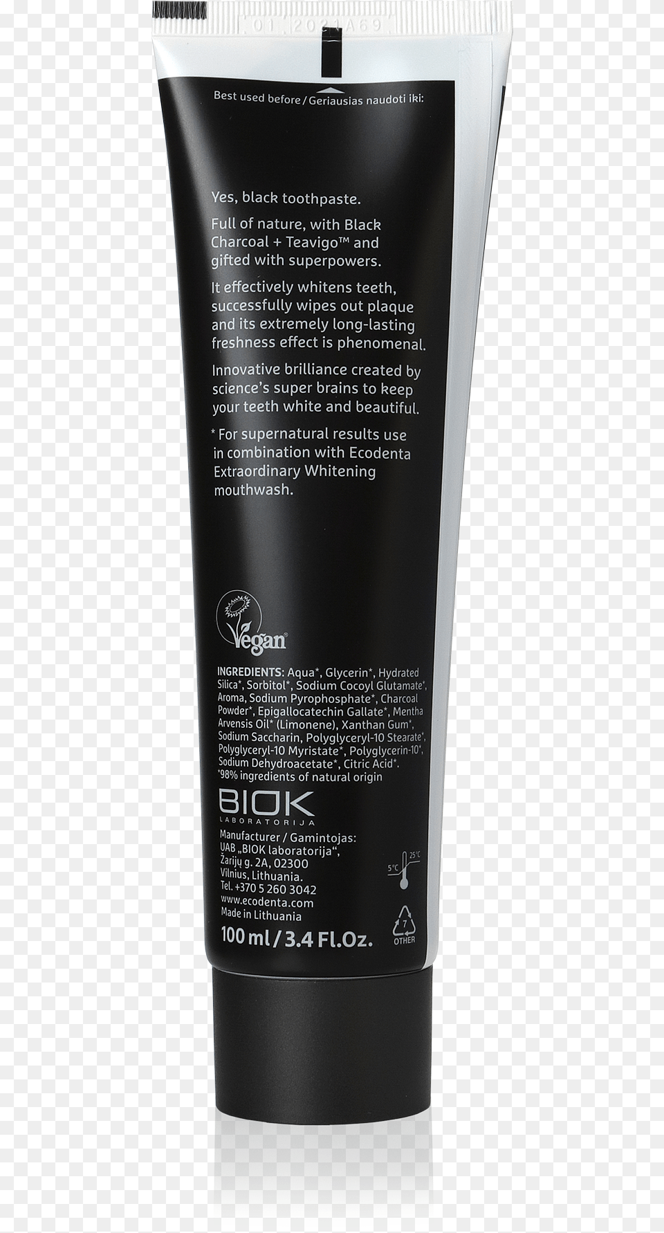 Ecodenta Black Tubele Antra Puse Sunscreen, Aftershave, Bottle, Book, Publication Free Png Download