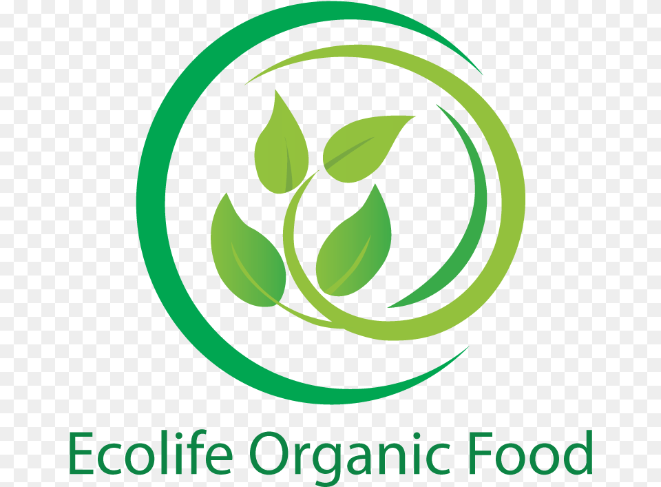 Ecolife Organic Food Logo Food Logo For Organic, Green, Leaf, Plant, Recycling Symbol Free Png Download