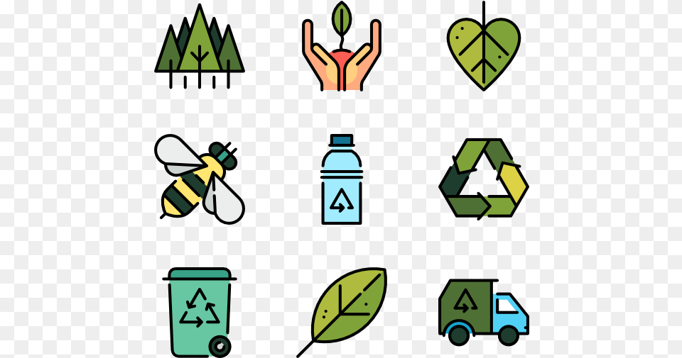 Ecology 50 Icons, Recycling Symbol, Symbol, Green Png