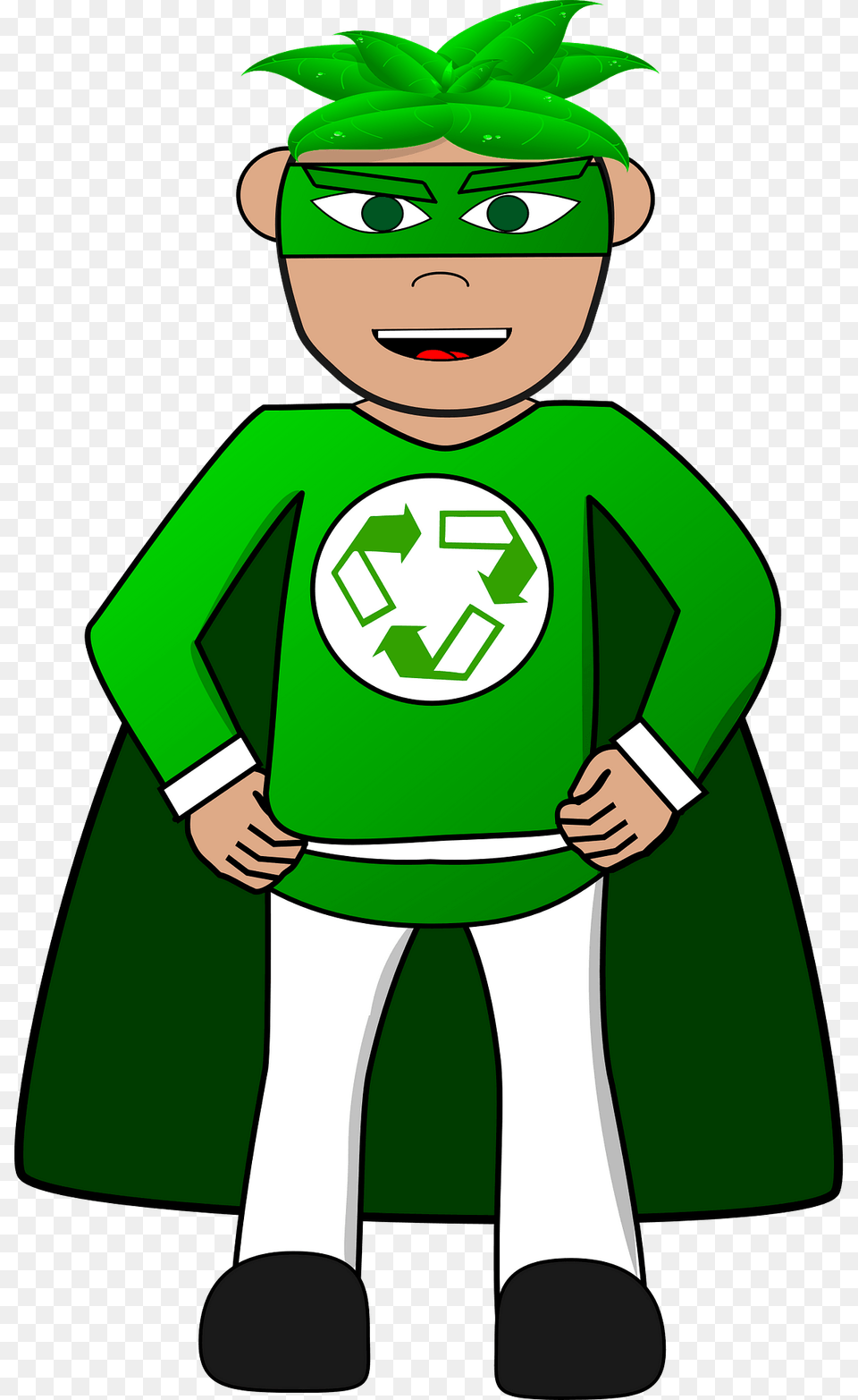 Ecology Superhero Clipart, Green, Recycling Symbol, Symbol, Baby Png