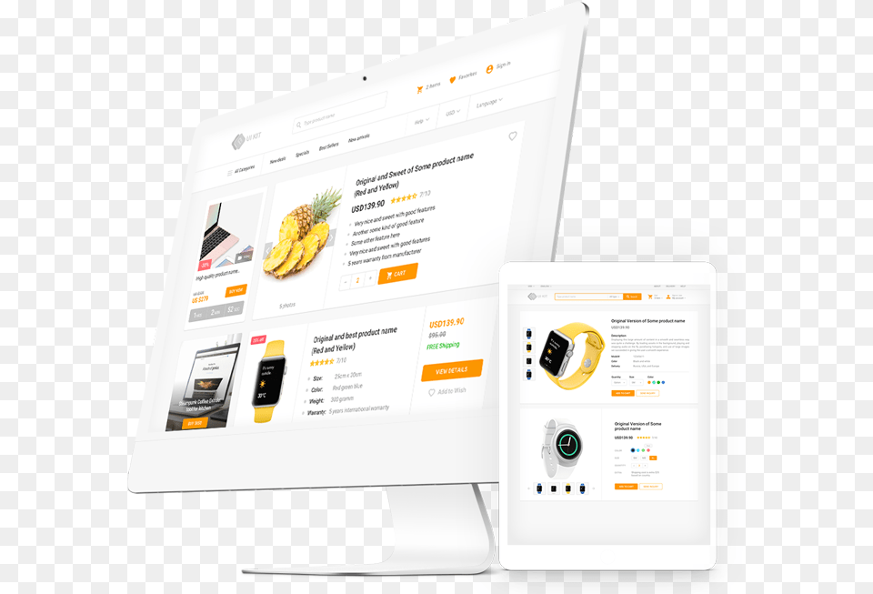 Ecommerce Html Template Components Uikit Bootstrap, Computer, Electronics, File, Screen Free Transparent Png