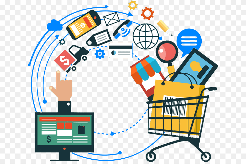 Ecommerce Solutions Retail Omnichannel, Shopping Cart, Scoreboard Free Png Download