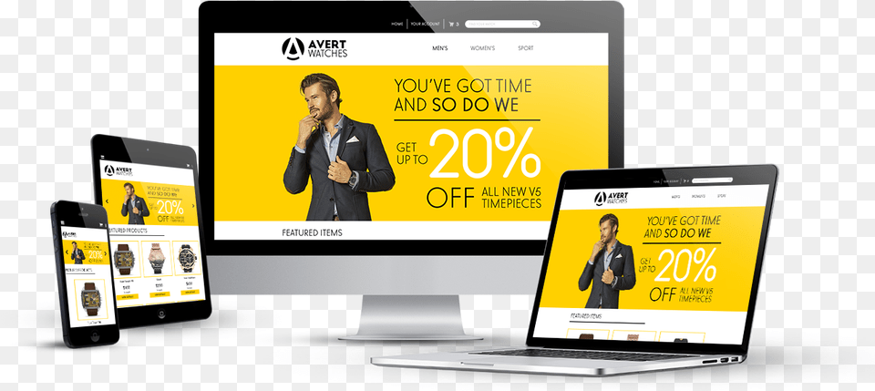 Ecommerce Website Responsive, Adult, Person, Man, Male Free Png Download
