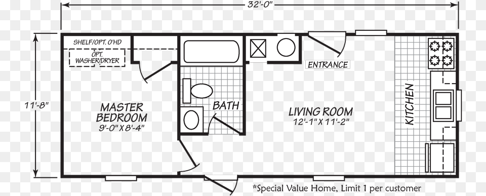 Econo 14 X 32 Single Wide Manufactured Home, Chart, Diagram, Plan, Plot Png Image