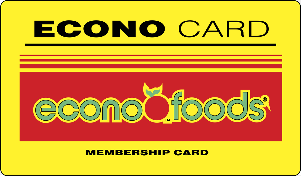 Econo Card Econo Foods Logo Transparent Sign, Text Png