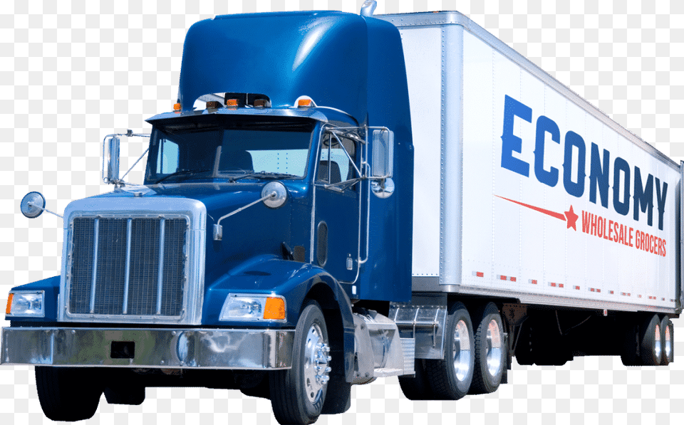 Economy Wholesale Grocers Semi Truck Trailer Truck, Trailer Truck, Transportation, Vehicle, Machine Png
