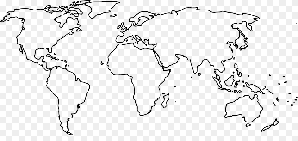 Ecoregion Printable Blank World Map Pdf, Gray Free Png