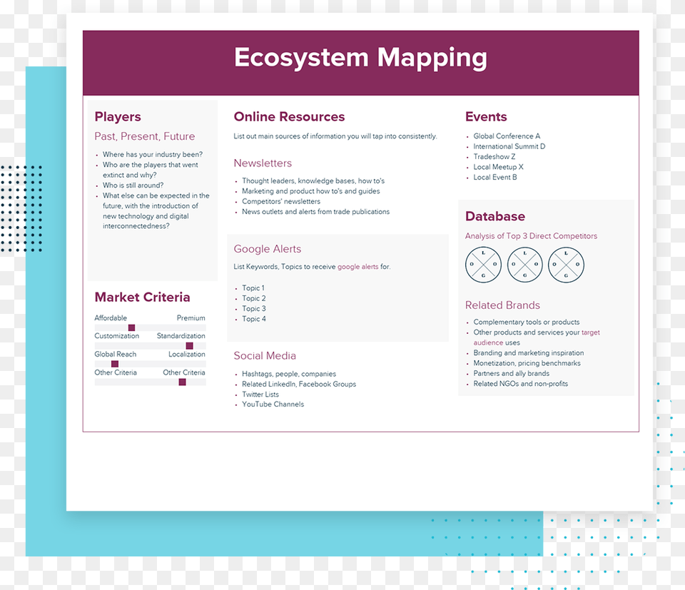 Ecosystem Mapping Template And Examples Xtensio Vertical, File, Page, Text, Webpage Free Png