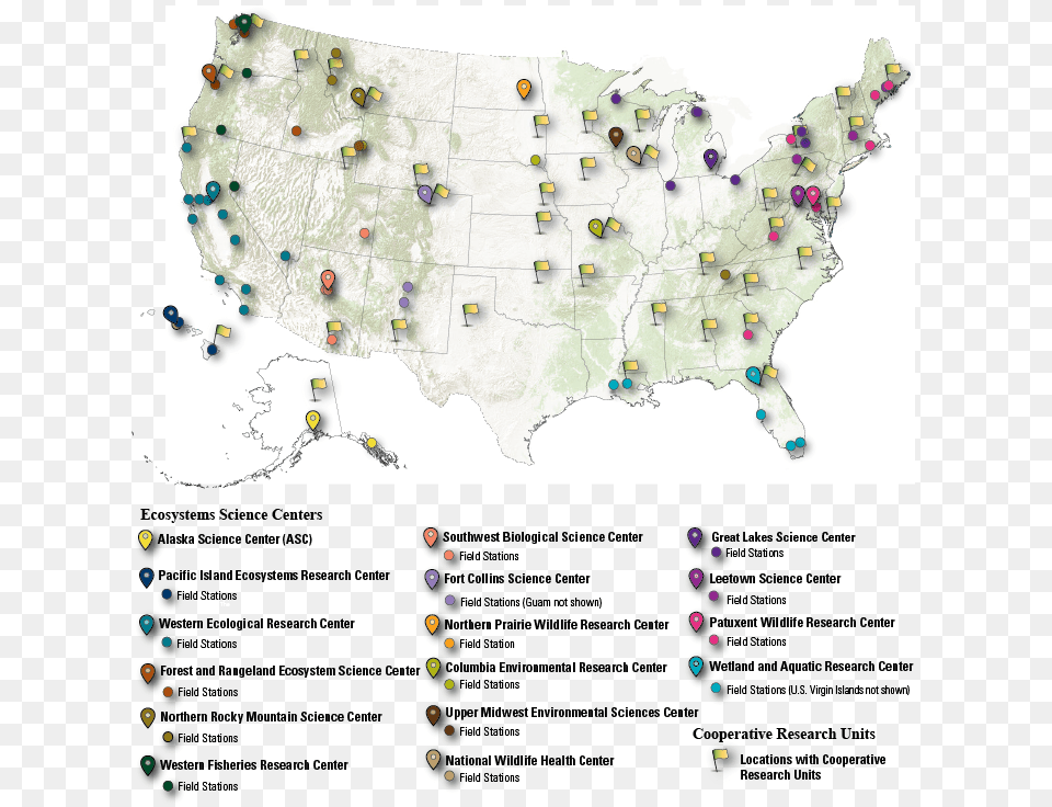 Ecosystems Science Centers And Cru Map, Chart, Plot, Atlas, Diagram Free Png Download